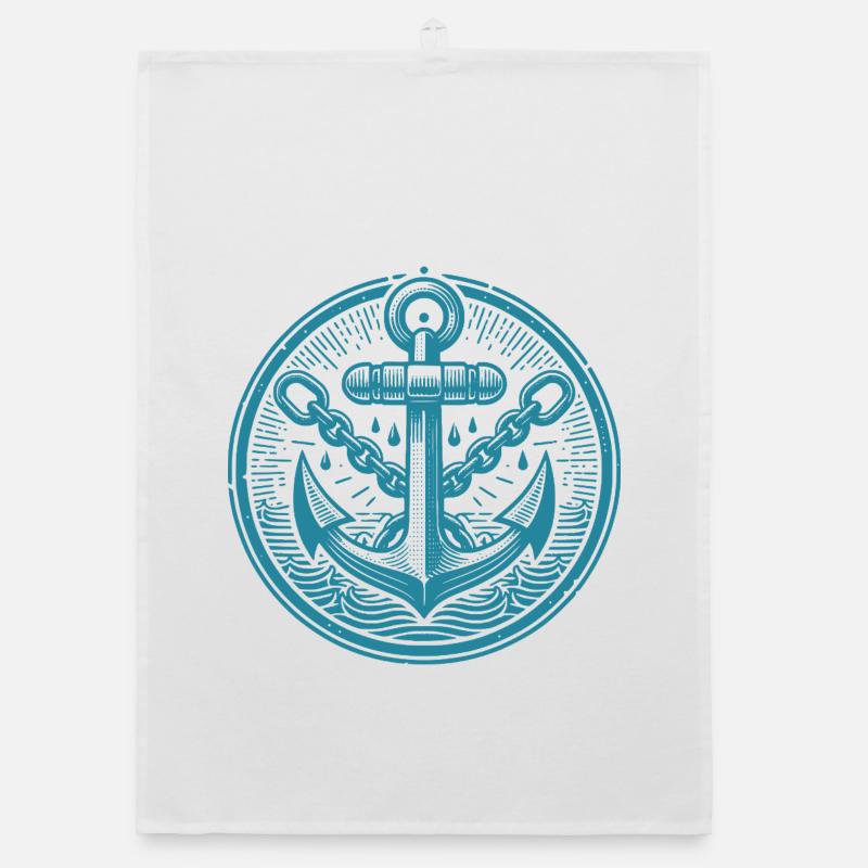 Conception d’ancre de marin pour vêtements Torchon bio