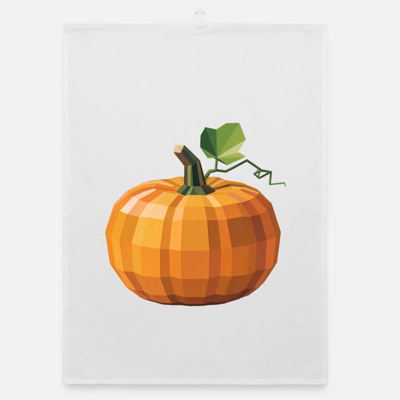 Kürbis - Cooles Low Poly Logo Organic Geschirrtuch