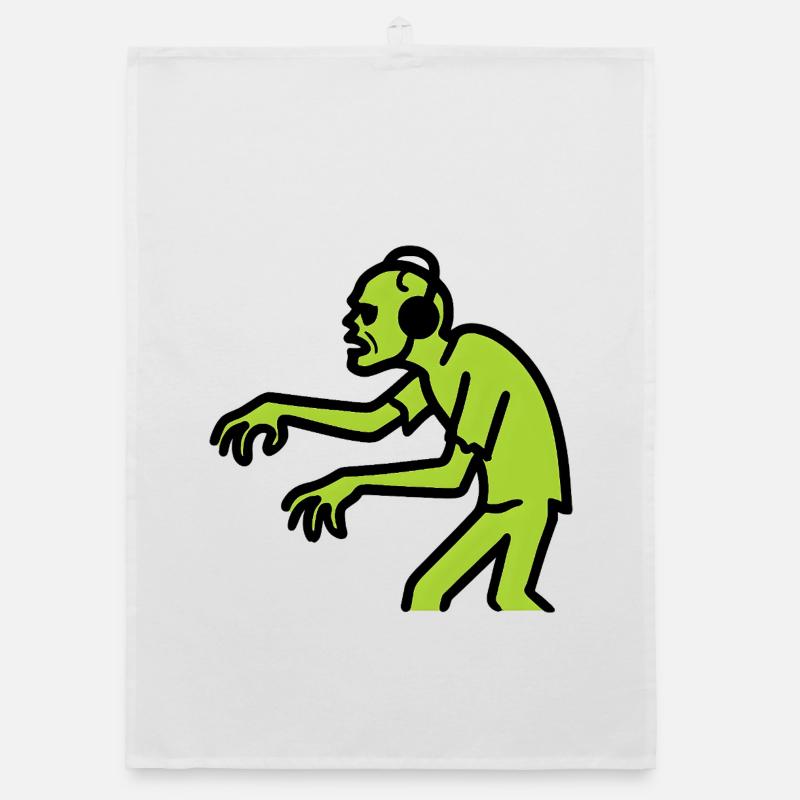 Zombie DJ Néon Vert Torchon bio