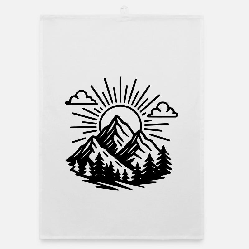 Mountains Organic dish towel
