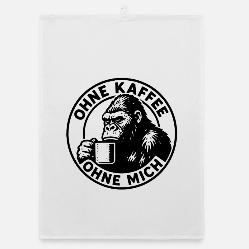 Without Coffee Without Me Gorilla Editon Organic dish towel