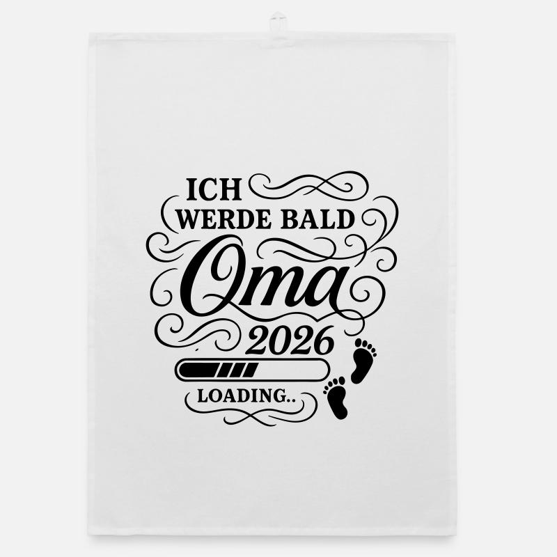 Ich werde bald Oma 2026 - Organic Geschirrtuch - Weiß