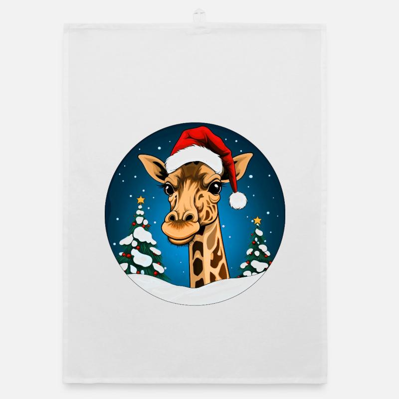 Santa Claus Giraffe Organic dish towel