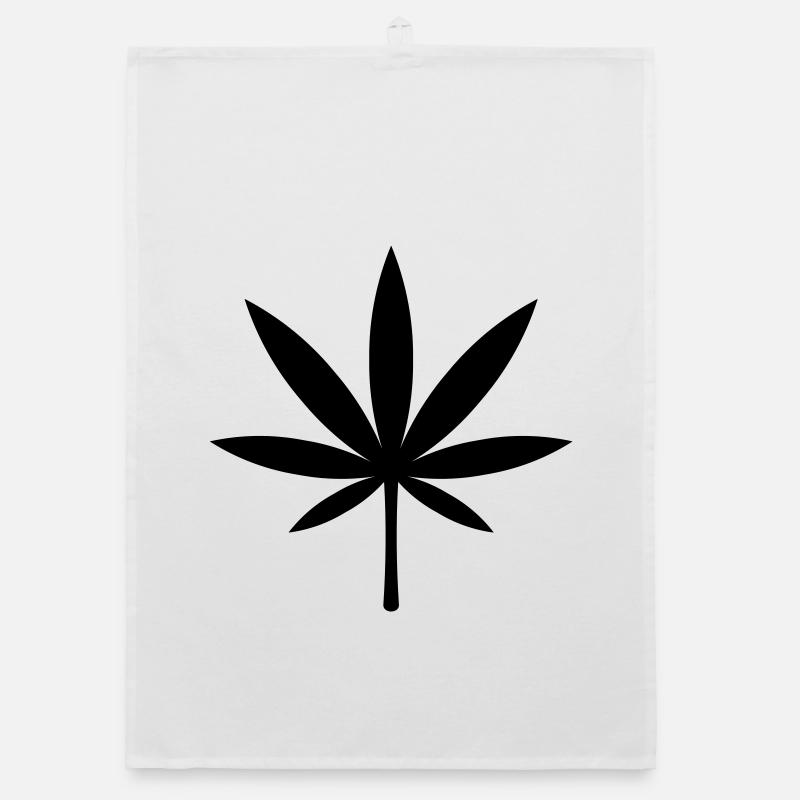 Cannabis / Marijuana / Feuille de chanvre (noir) Torchon bio