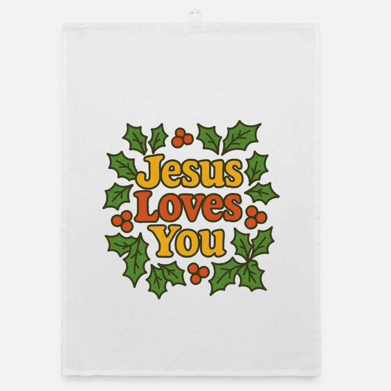 Jésus t’aime Torchon bio