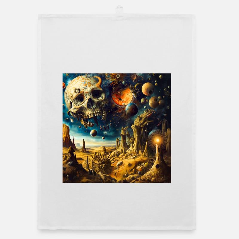 Cosmic Skeleton Landscape Organic dish towel