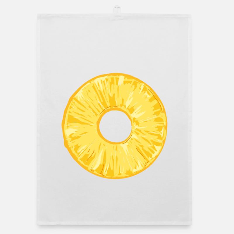 Tranche d’ananas dans un style d’illustration tropical Torchon bio