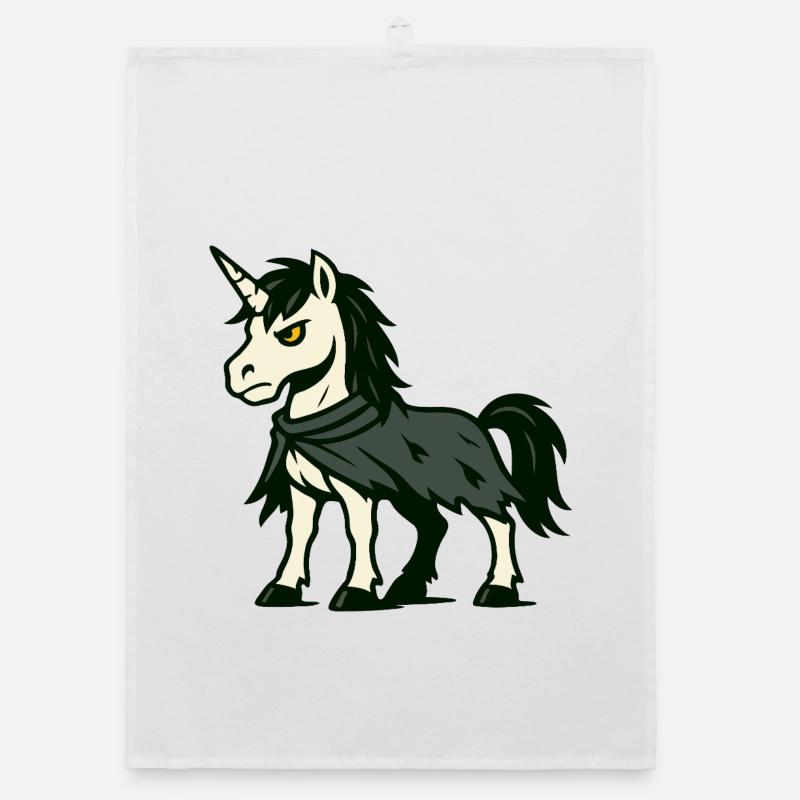 Dunkler, abtrünniger Einhorn mit zerfetztem Umhang-Schleichen Organic Geschirrtuch