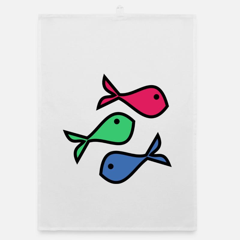 POISSON. MEMOIRE. SARDINE. POISSON D'AVRIL. MER Torchon bio