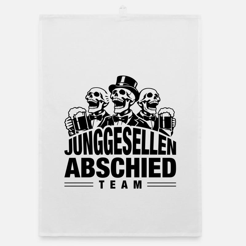 Bachelor Party Team Skeleton Beer Organic dish towel