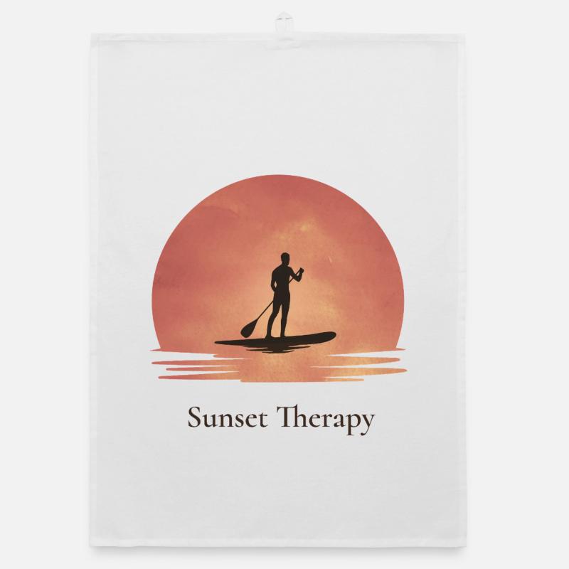 Sunset Therapy – Ruhe am Wasser Organic Geschirrtuch