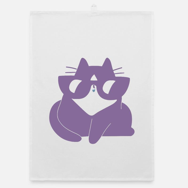 Chat Câlin Violet Chat de rêve Torchon bio