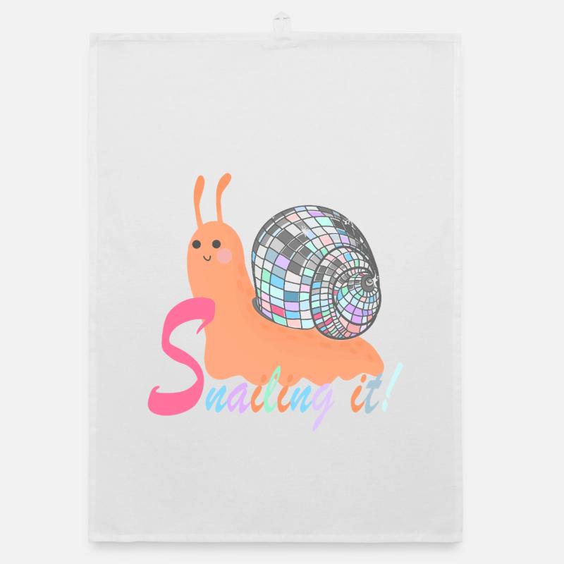 Escargot ! – Escargot coloré avec boule disco Torchon bio