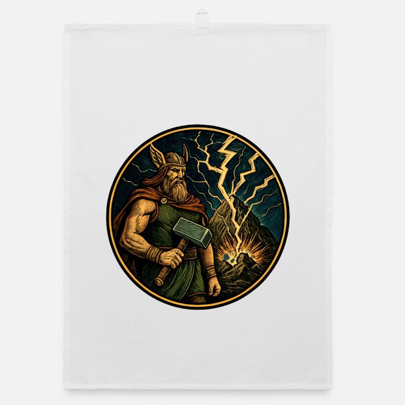 Thor avec un marteau Torchon bio