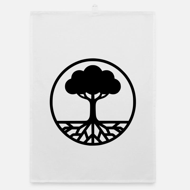 Baum des Lebens Silhouette Organic Geschirrtuch