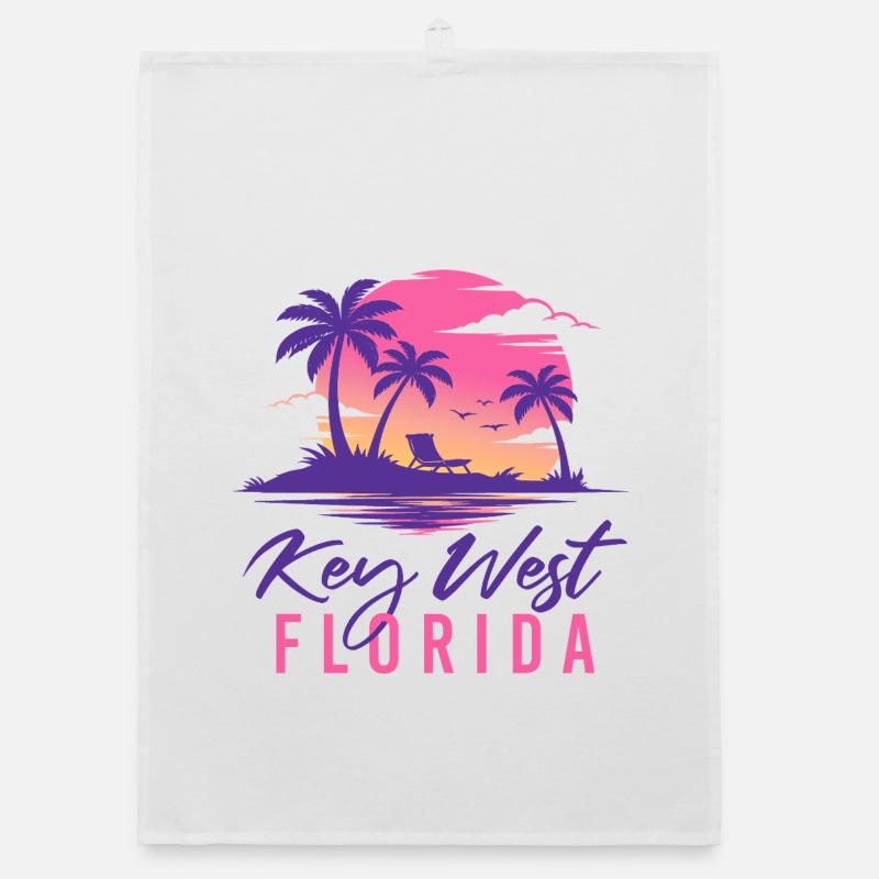 Key West Florida Spring Break Retro-Kreuzfahrt-Outfit Organic Geschirrtuch