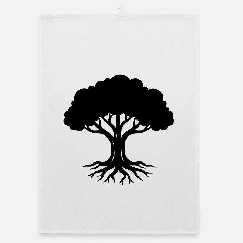 Tree Roots Silhouette Nature Organic dish towel