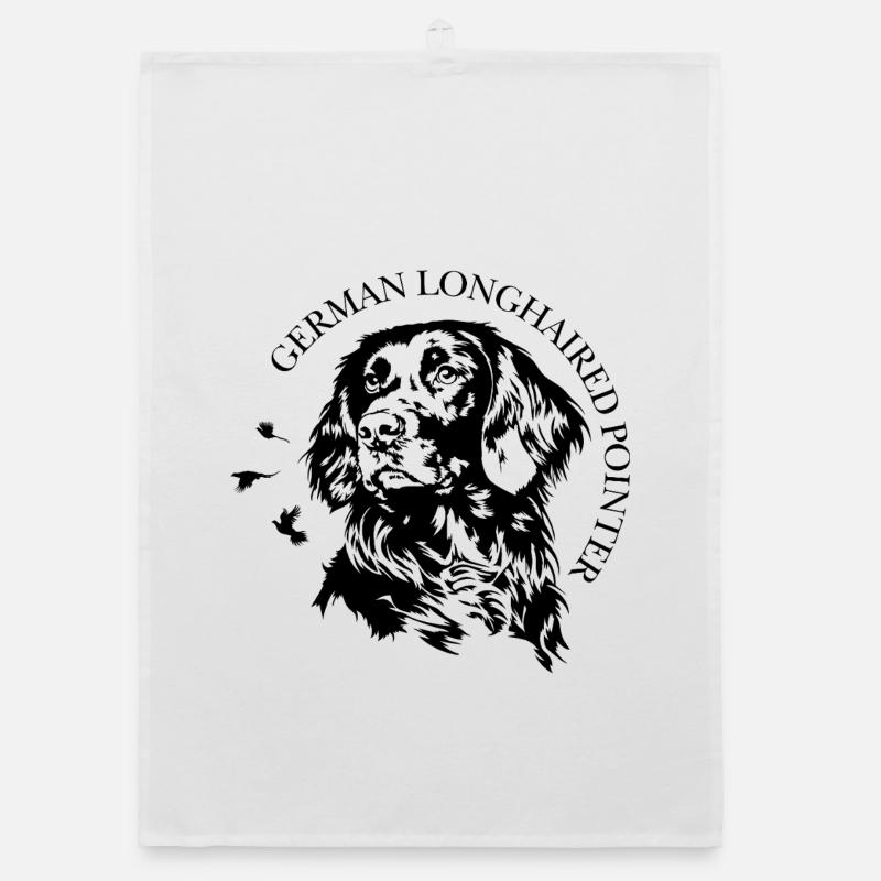 German Longhaired Pointer Jagdhunde Hunde Wilsigns Organic Geschirrtuch