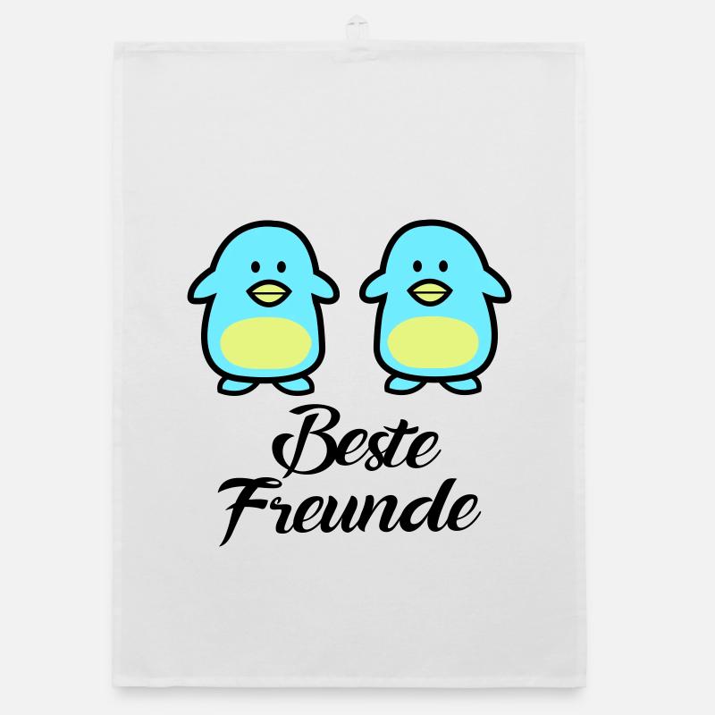 Pinguine Beste Freunde - Organic Geschirrtuch - Weiß