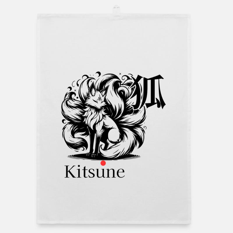 Kitsune Graffiti-Fuchszeichen Organic Geschirrtuch
