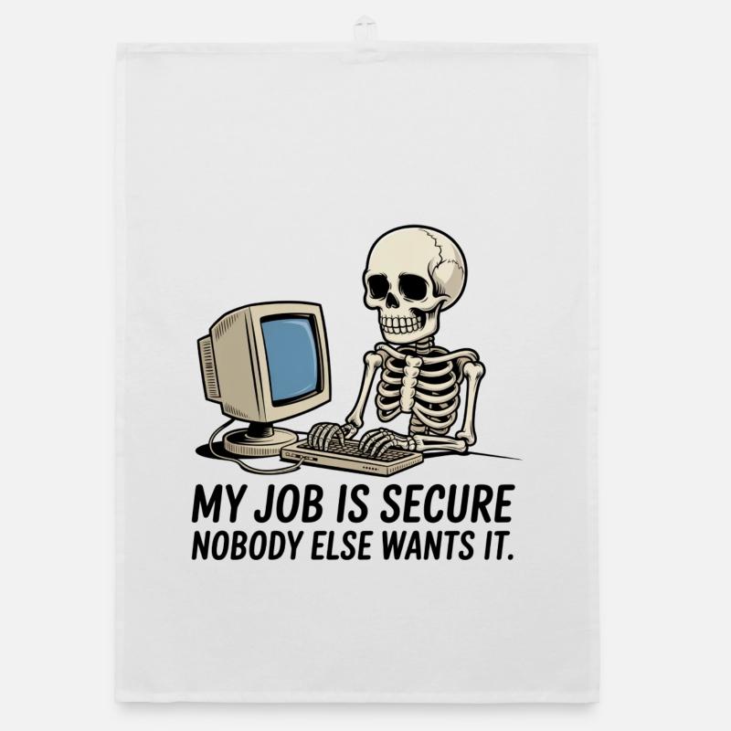 Squelette sur la sécurité au travail informatique PC Torchon bio