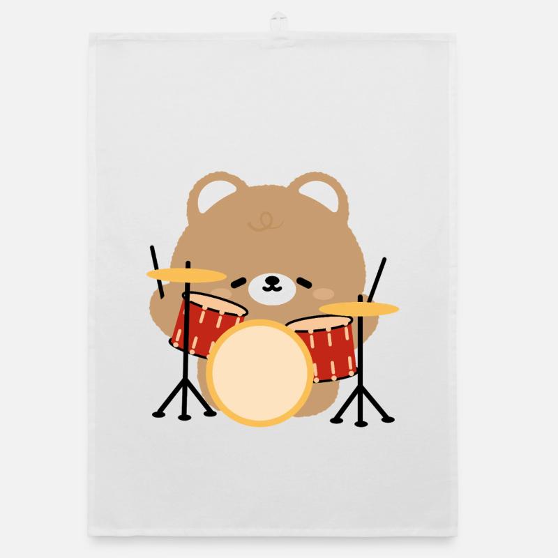 Bear Drummer Pop Art Torchon bio