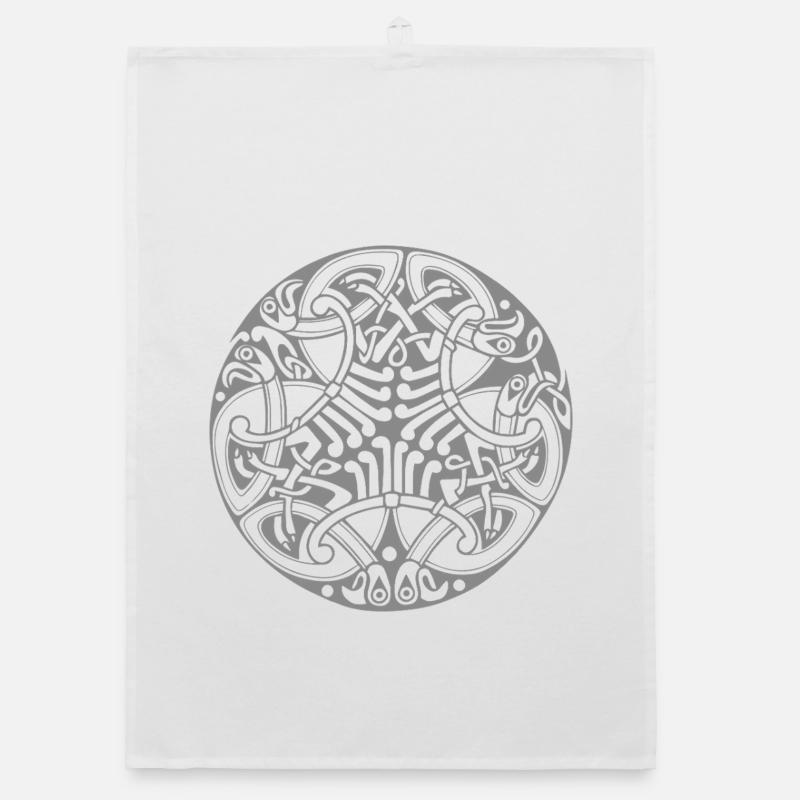 Interlaced Circle Celtic Knot-Mandala Organic Geschirrtuch