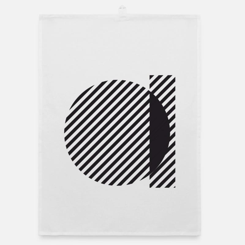Diagonal Stripe Circle Abstract Organic dish towel