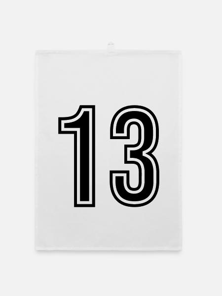 Symbole numérique 13 - Torchon bio - blanc - Devant