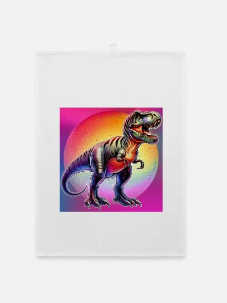 Dinosaurier - Organic Geschirrtuch - Weiß - Vorne