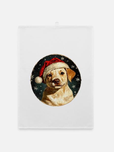 Border Collie Weihnachten - Organic Geschirrtuch - Weiß - Vorne