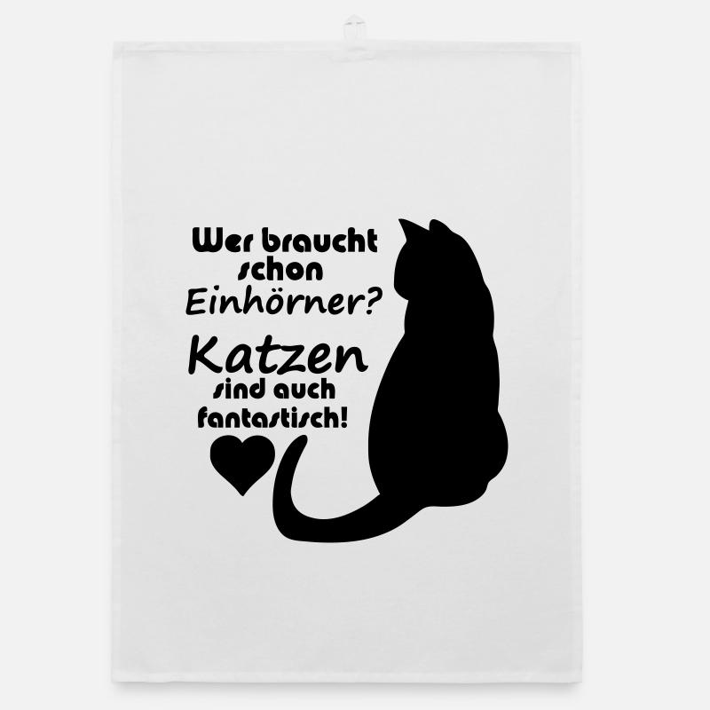 Katzen vs Einhörner Einhorn Katze Fun Geschenk Organic Geschirrtuch
