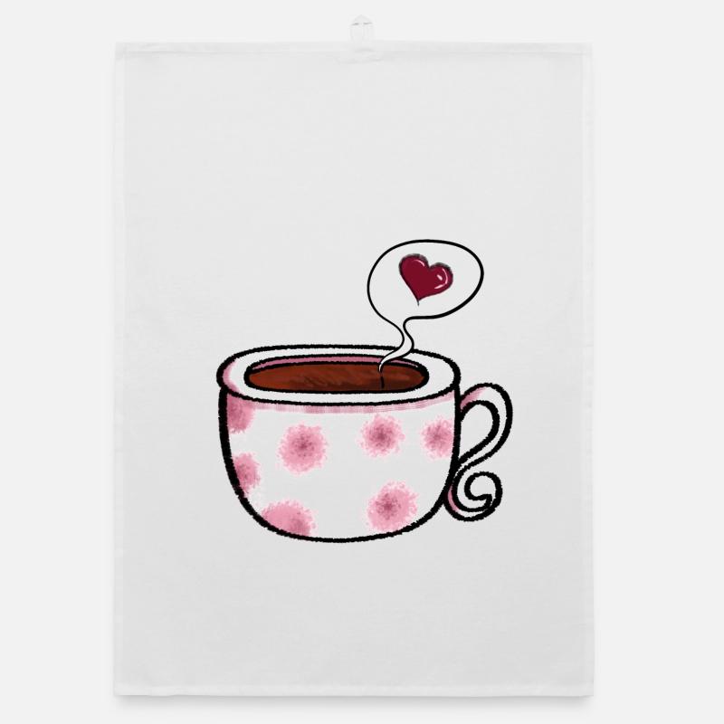 Kaffee Love I Kaffeetasse Comic I Geschenk Organic Geschirrtuch
