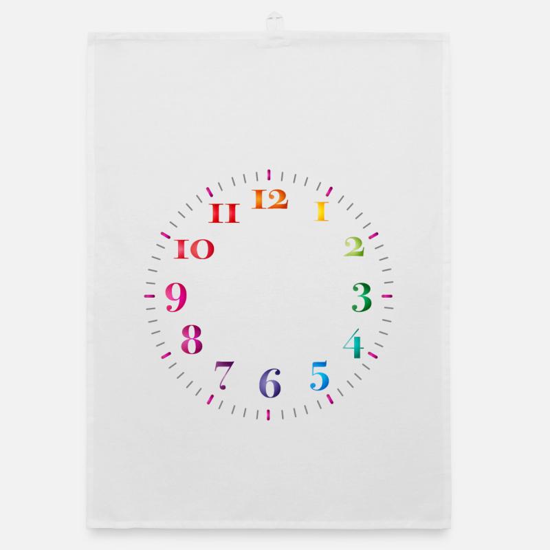 Dial with colored digits without clock hands Organic dish towel