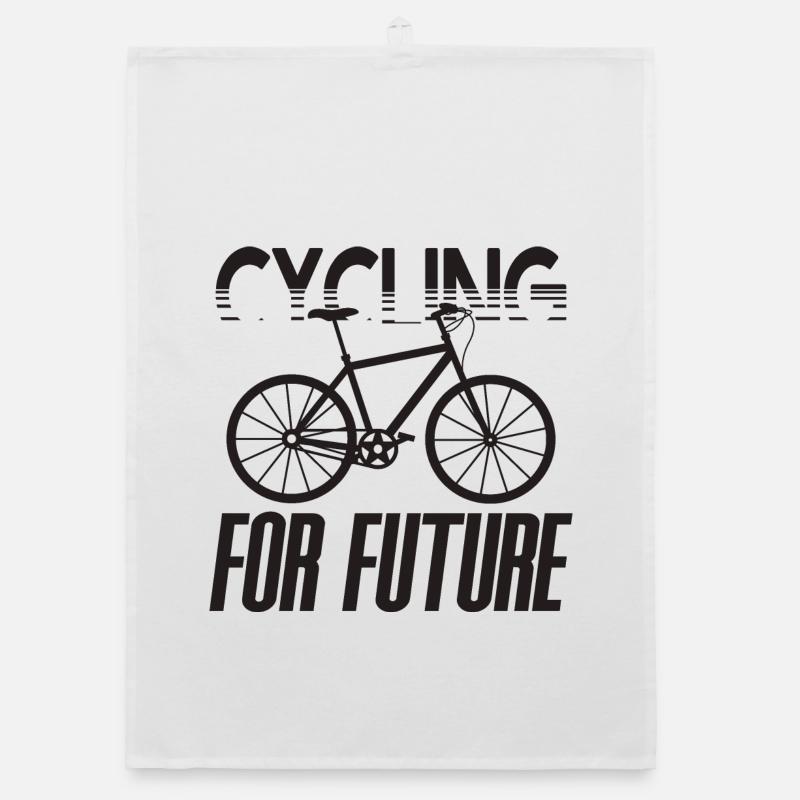 Cycling for Future cyclist climate change gift Organic dish towel