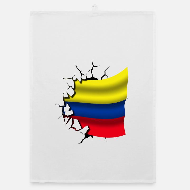 Drapeau de la Colombie - Colombie - Drapeau Broken Design Torchon bio