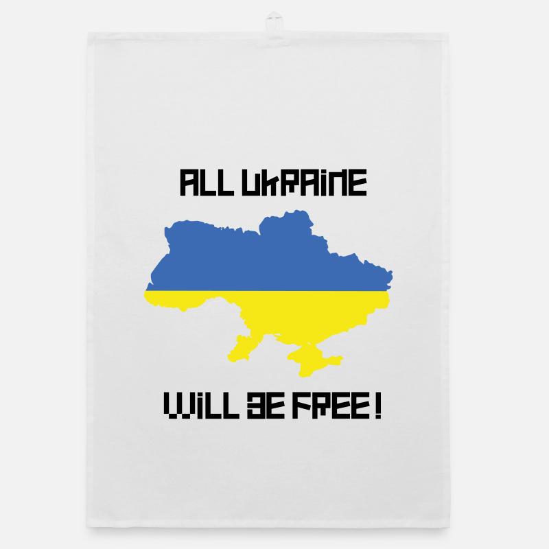 All Ukraine will be free! - Organic Geschirrtuch - Weiß