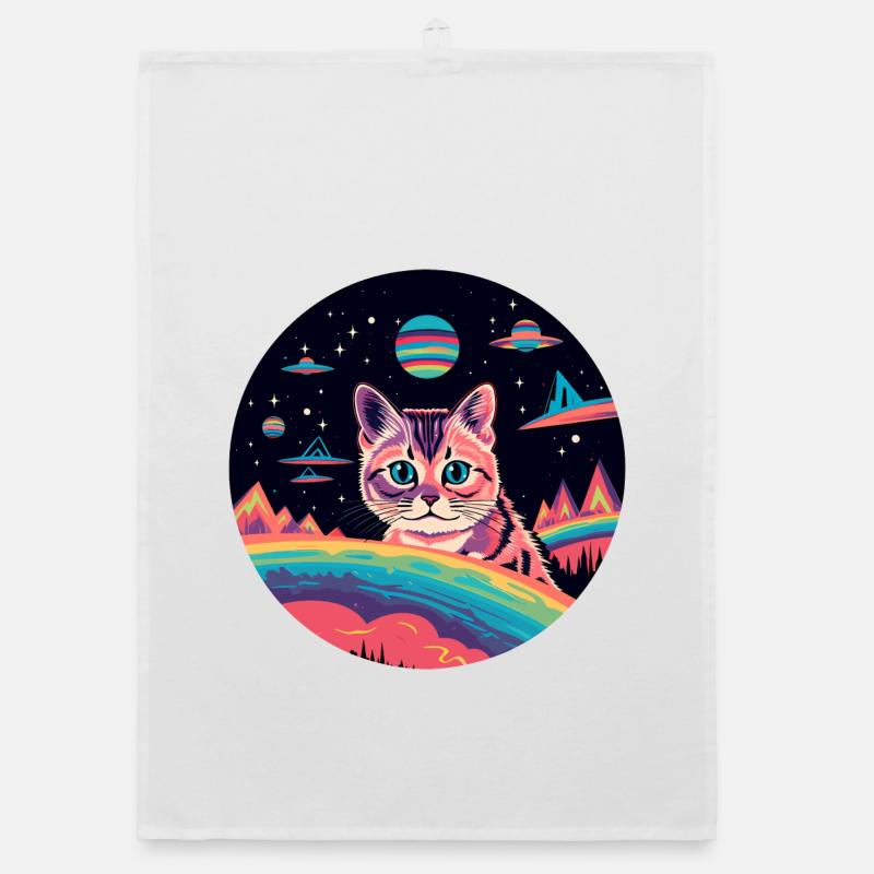 Chat avec des ovnis dans l’espace Torchon bio