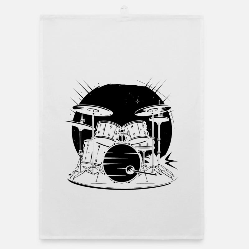 Drums Graphics Organic dish towel