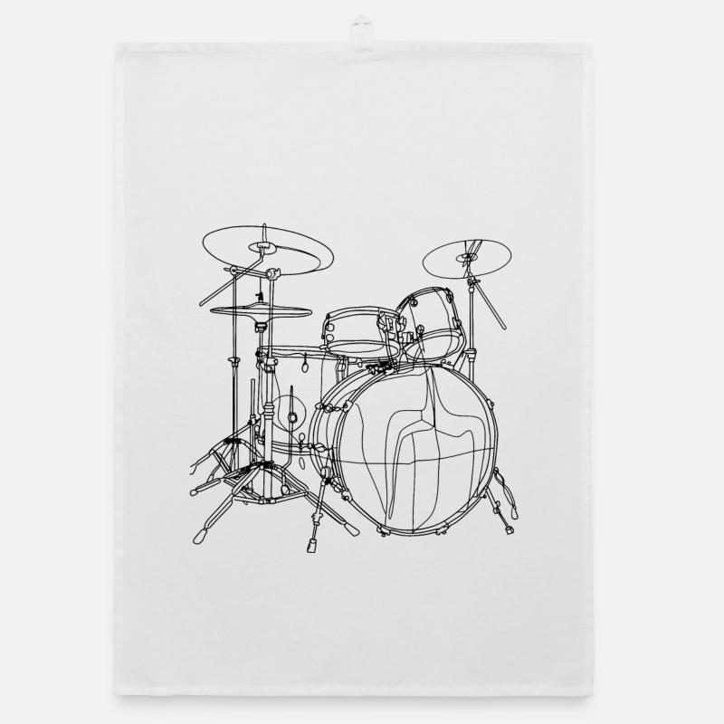 Drum Sketch Organic dish towel