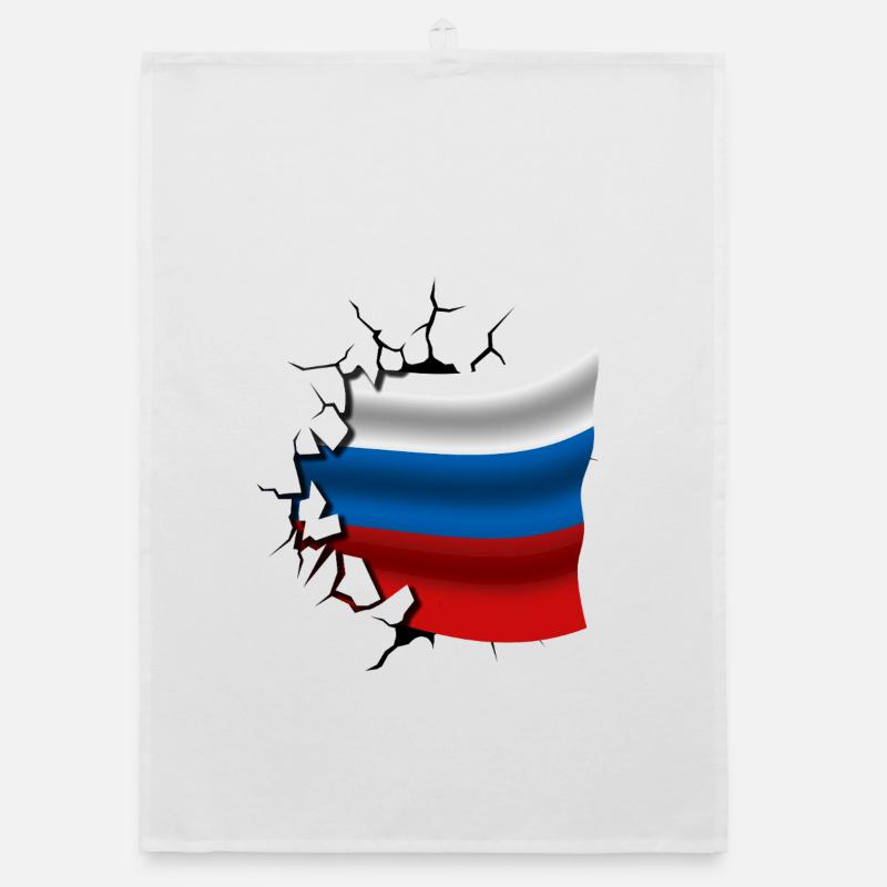 Drapeau de la Russie - Russie - Drapeau Broken Design Torchon bio