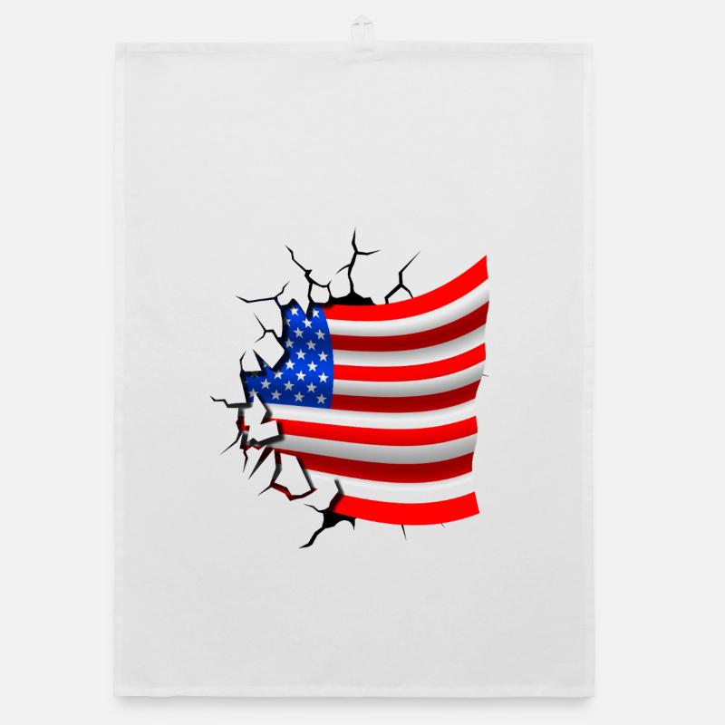 Drapeau des États-Unis - USA - Drapeau Broken Desi Torchon bio