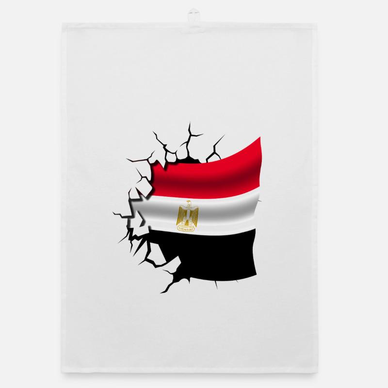 Drapeau de l’Égypte - Égypte - Drapeau Broken Design Torchon bio