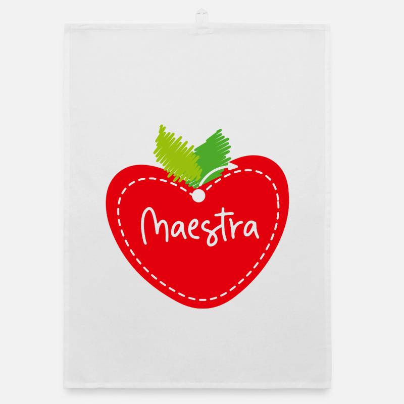 Teacher’s Heart, design pour les enseignants. - Torchon bio - blanc