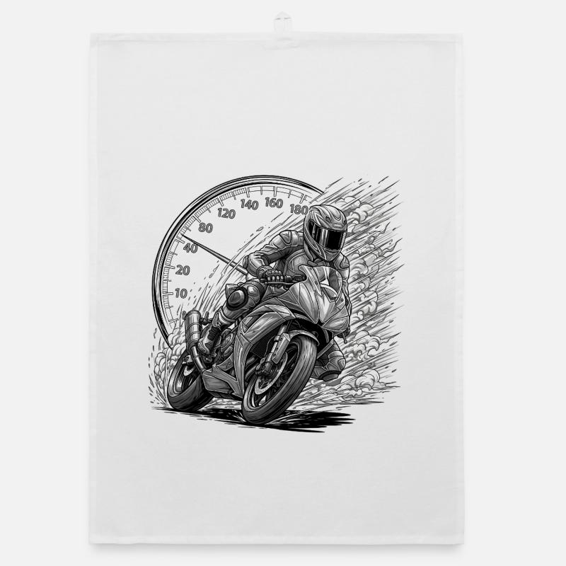 Biker driven by speed Organic dish towel