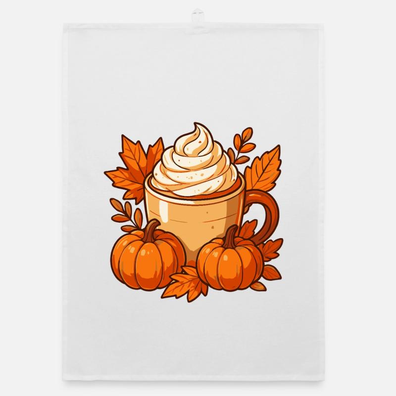 Tasse d’automne citrouille épicée conception Torchon bio