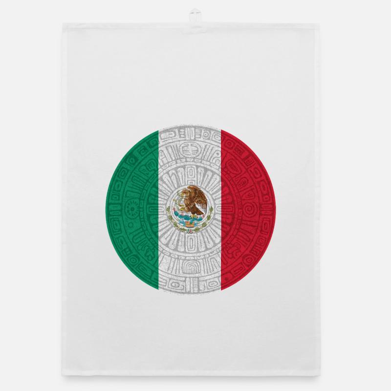 Drapeau mexicain style piétinement Torchon bio