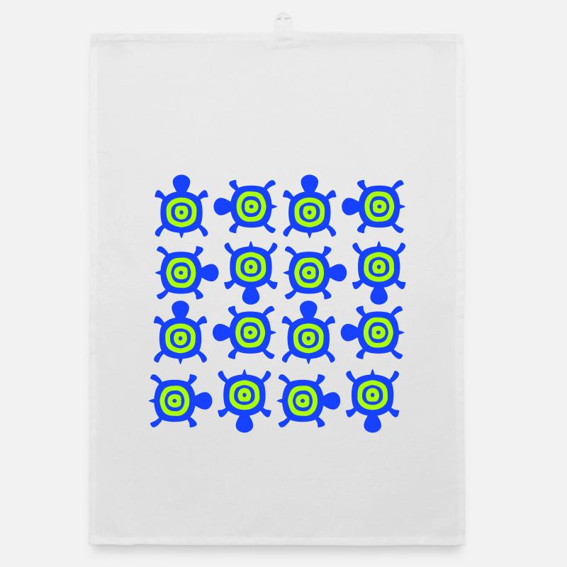 Turtles Pattern Many Decorative Circles Logo Organic dish towel
