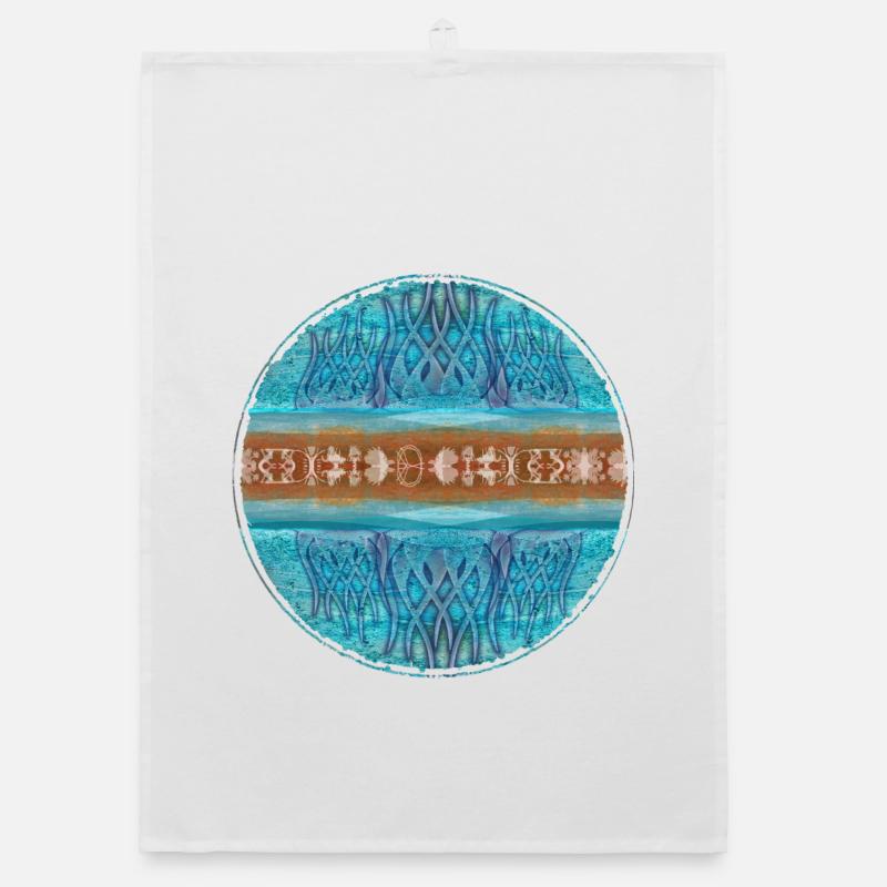 Oceanic pattern rings Organic dish towel