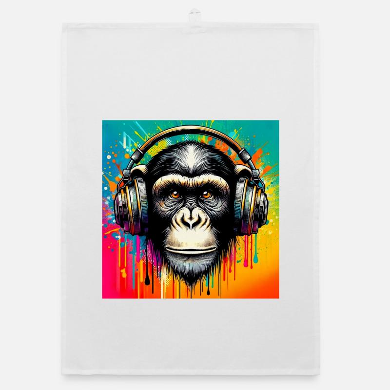 Chimpanzee Monkey Organic dish towel